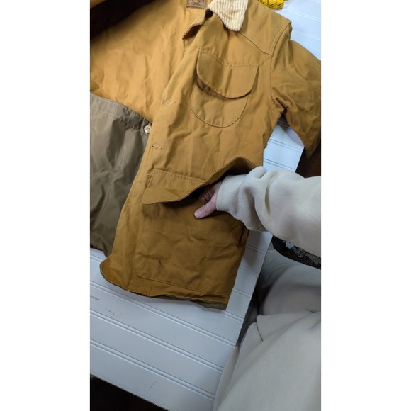 Vintage 70s SafTBak Hunting Shooting Jacket Medium Brown Canvas Field Outdoors - Picture 14 of 16